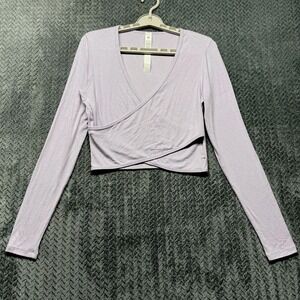 Lululemon Women's 8 Wrap Front Long Sleeve Crop Top Lavender